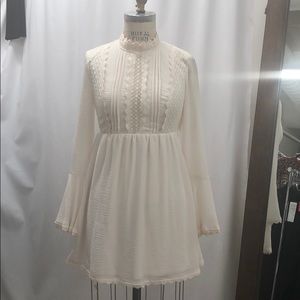 H&M boho lace mock neck dress size 4